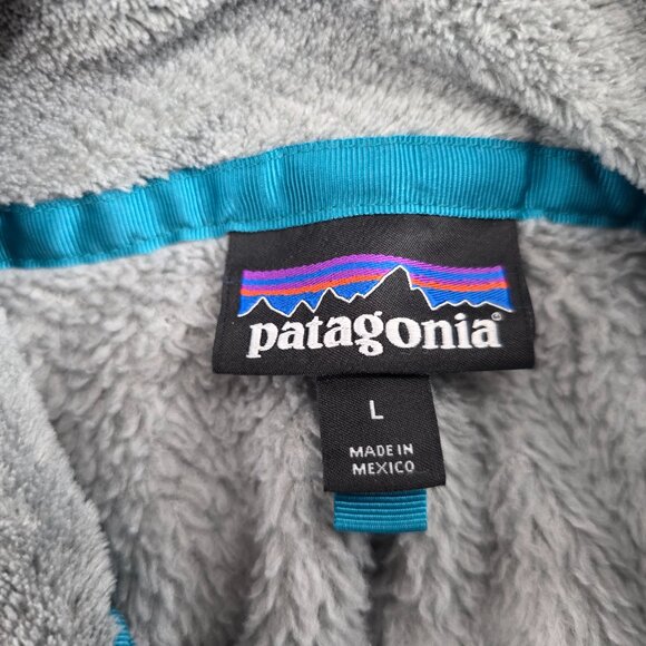 Patagonia Re-Tool Quarter Snap Fleece Pullover Gray/Teal Women's Pro Size Large - Picture 15 of 16